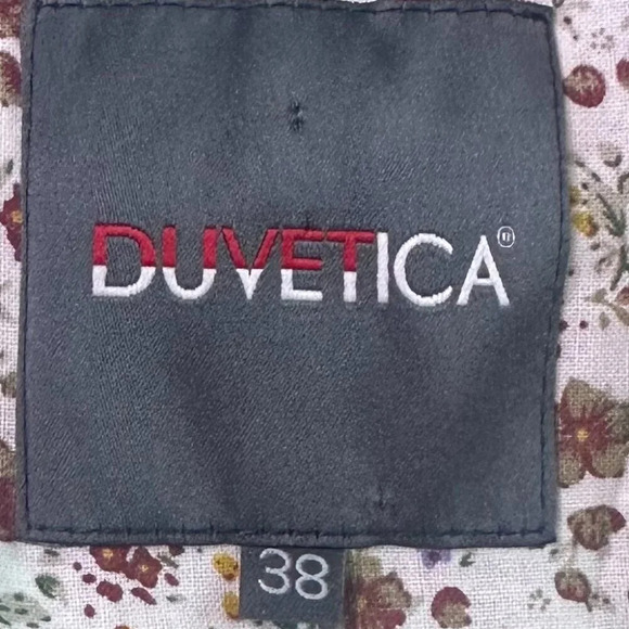 Duvetica Black Patent Real Down Coat Jacket Snap-Down Ruffle Rare Size Small 38 - Picture 16 of 16